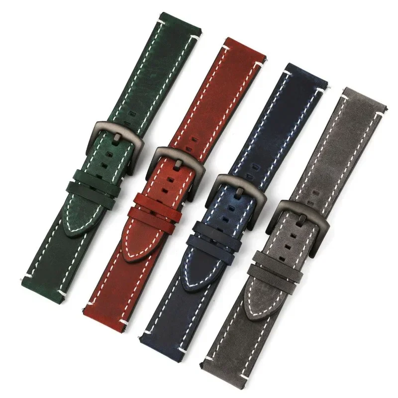Vintage Retro Leather Quick Release Watch Strap - Universal Bracelet Accessory