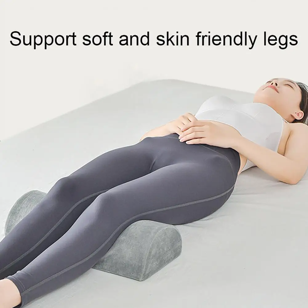 42*18cm Half Moon Bolster Pillow For Legs Back Sleeping Knee Pillow Memory Foam Under Knee Washable Cover For Ankle Foot Comfort