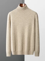 Yoyoselect  Luxury Men Cashmere Sweater Autumn Winter Quality Turtleneck Smart Casual Pullover 100% Cashmere Knitwear Soft Tops 2