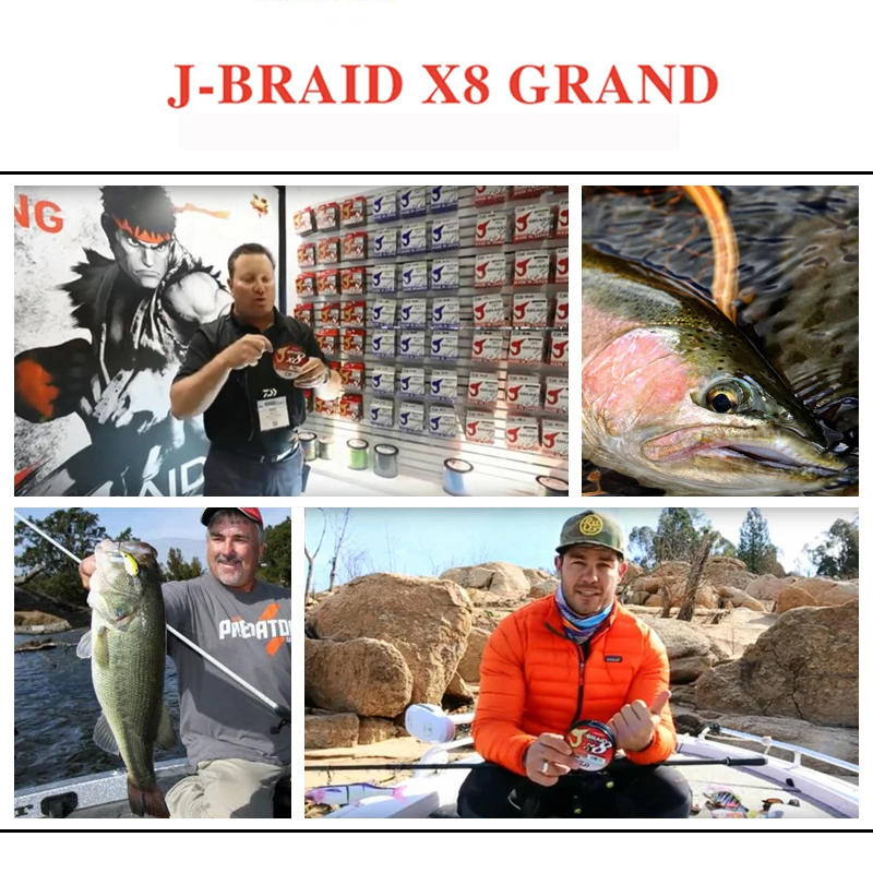 Fishing Line Original X8 Braided DAIWAJ-BRAID GRAND 8 stands Japan Monofilament PE Free Braid 300m