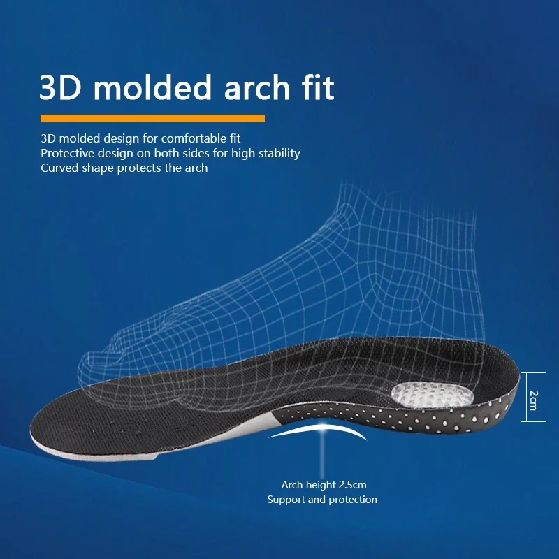 Orthopedic Silicone Arch Support Insoles for Enhanced Comfort and Relief