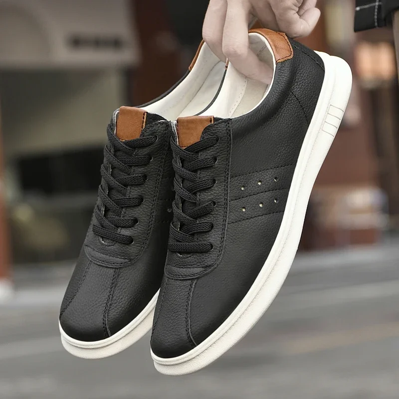 Luxury Brand Men Shoes Tenis Masculino Lace Up Sneakers Man Genuine Leather Casual Shoes For Men Comfortable Walking Board Shoes 6