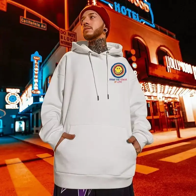 Hooded Sweater Men's Trendy Brand Large Size M-8XL Men's Autumn And Winter Style Plush And Thick Fat Hip-hop Pullover Jacket