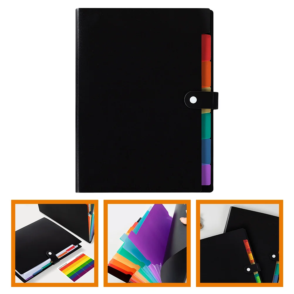 

A4 Folder Small File Wallet Receipt Folder Document Stand 7-layer 13-layer File Case Waterproof with Self-adhesive Index Tabs