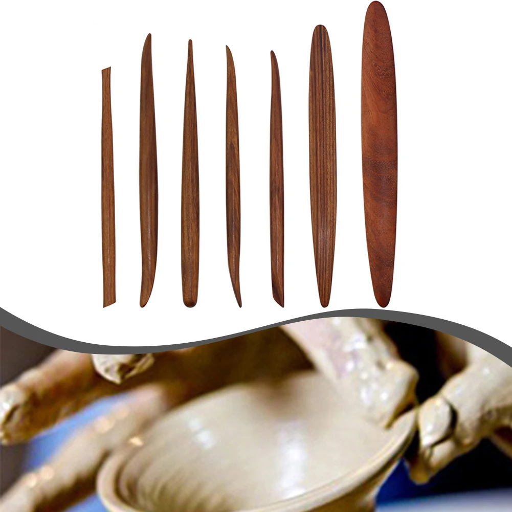 

7 шт. глина из красного дерева, полимерная глина для моделирования, аксессуары для скульптурирования, сглаживания, резьбы, мягкая керамика, керамические инструменты