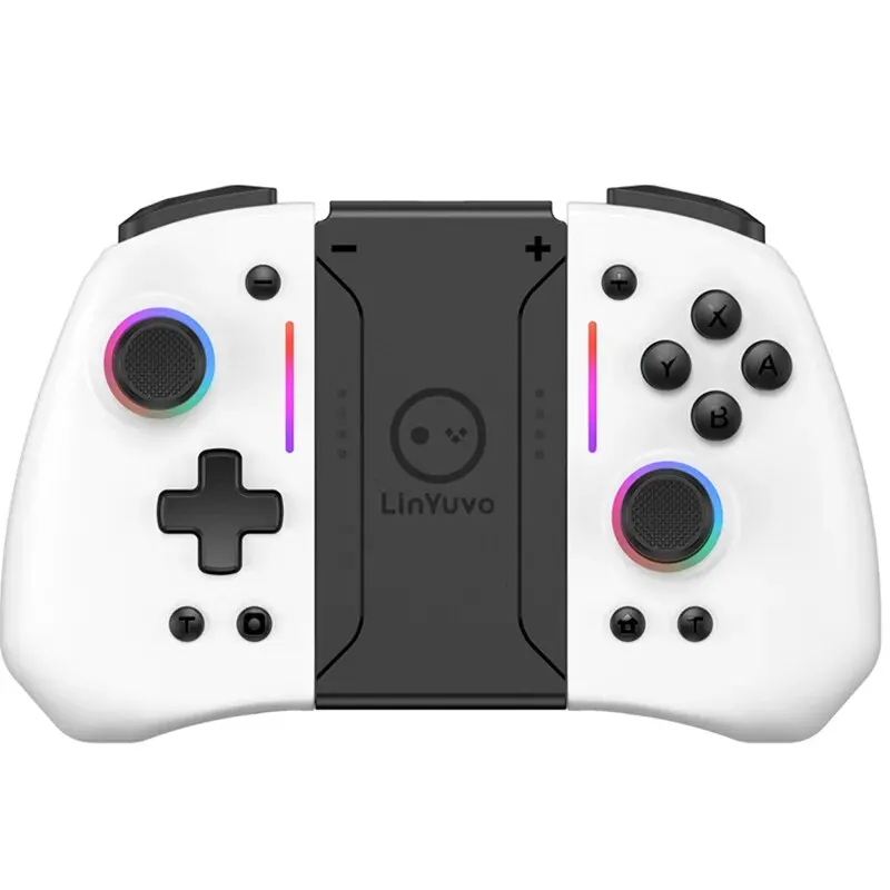 LinYuvo KS42 Joy-pad inalámbrico con luz de meteoros con luces RGB de 8 colores para interruptor/Lite/OLED, con programable, Turbo y vibración