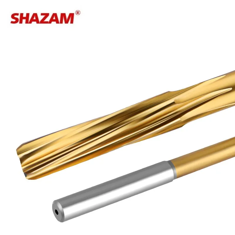 SHAZAM HSS-CO Helical Reamer Cobalt Titanium Plated Stainless Steel Special Straight Shank Reamer 3-20 Decimal Point Reamer 3