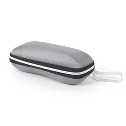 Stylish Portable Glasses Case with Lanyard and Zipper Closure (Grey)