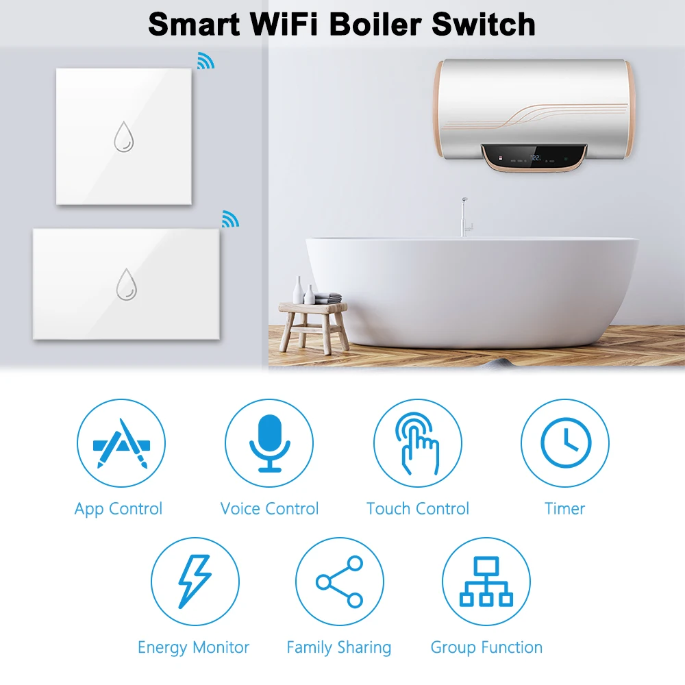 Loratap wifi caldeira aquecedor de água da ue eua il interruptor tuya vida inteligente app controle remoto monitoramento de energia voz google casa alexa