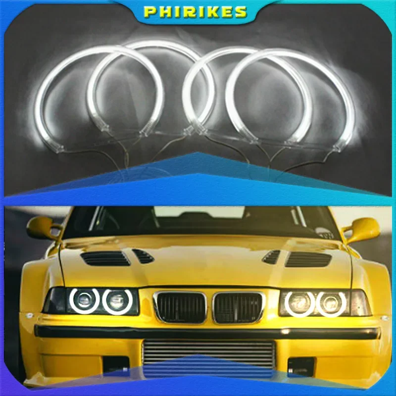 

Niscarda Angel Eyes Light For BMW E36 E38 E39 E46 White Car LED CCFL Halo Rings Headlight Auto DRL 4x 131mm Lamp Kit