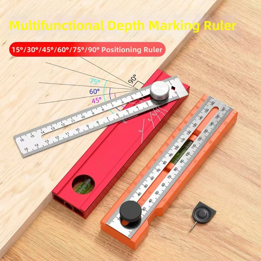 16.7cm Multi-role Depth Measuring Ruler Adjustable Woodworking Multi ...