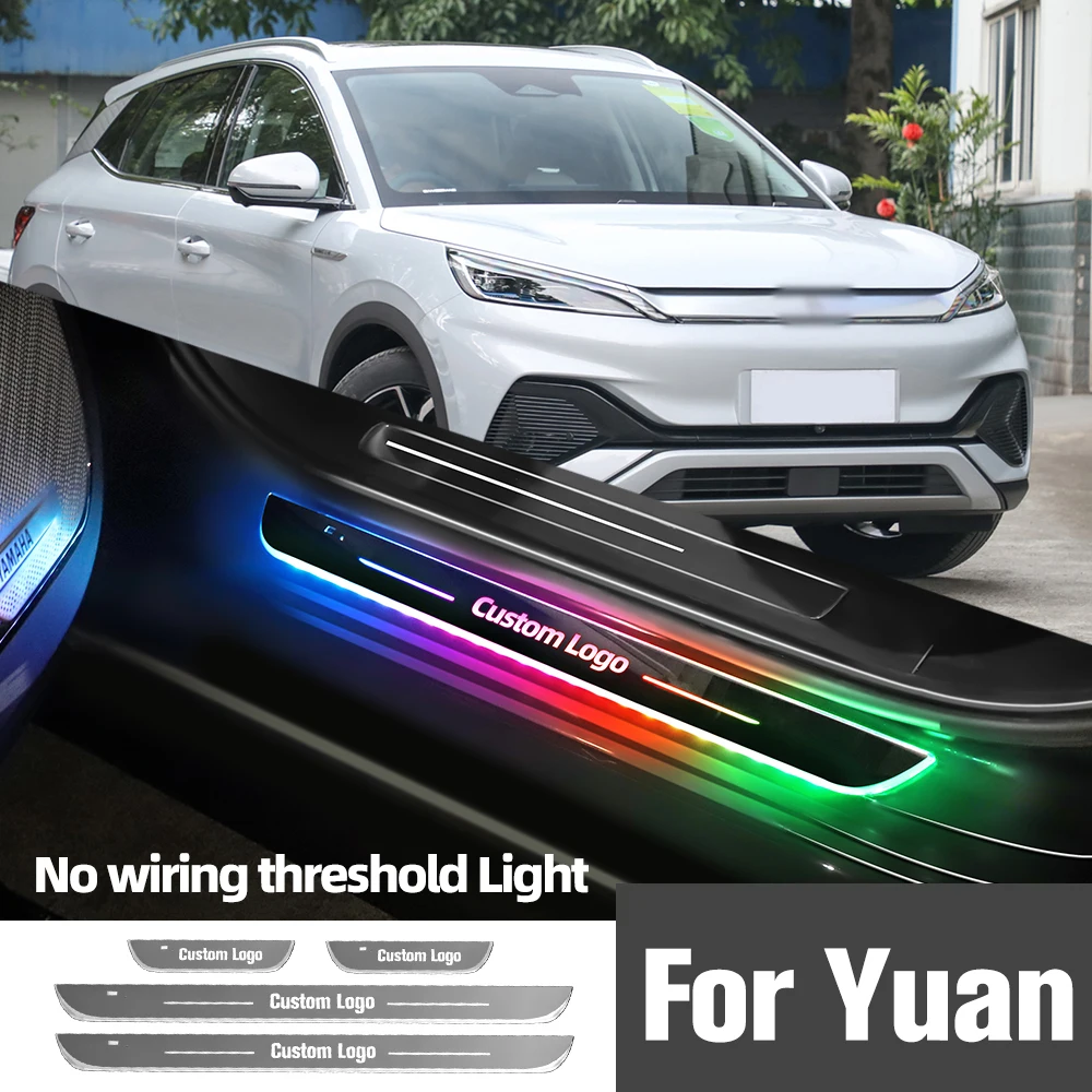 

For BYD Yuan EV Plus Atto 3 2021-2023 2022 Car Door Sill Light Customized Logo LED Welcome Threshold Pedal Lamp Accessories