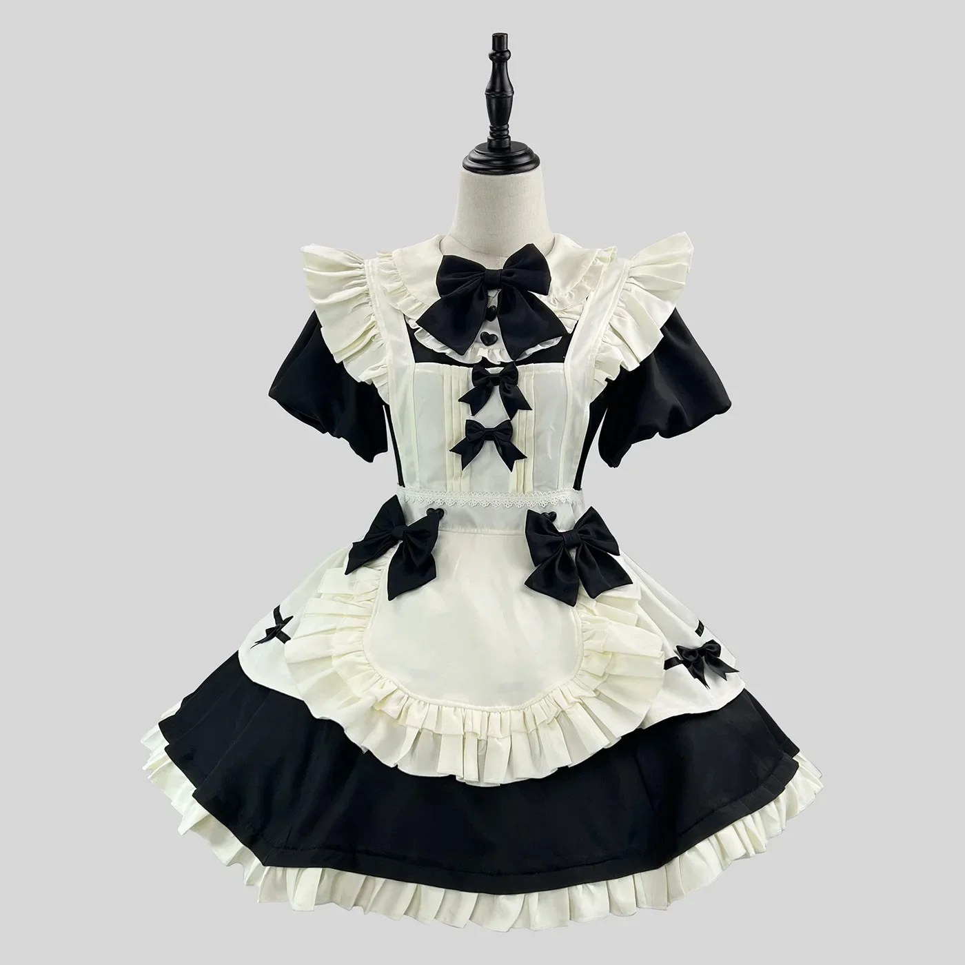 Anime S -5XL French Sweet Cute Lolita Maid Dress Cosplay Costume Girl Woman Elegant Waist Hugging Dress Flying Sleeve Clothes