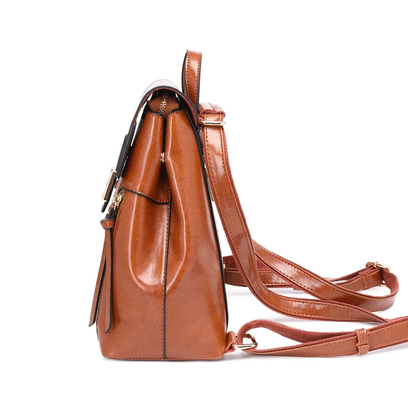 2023 New High capacity Women luxury Bag Genuine Leather Ladies' Bags Fashion Oil Wax Vintage Cowhide Women's Backpack