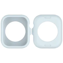 Sleek Silicone Bumper Frame for Smartwatch with Hollowed Design & Screen Protection (Light blue)