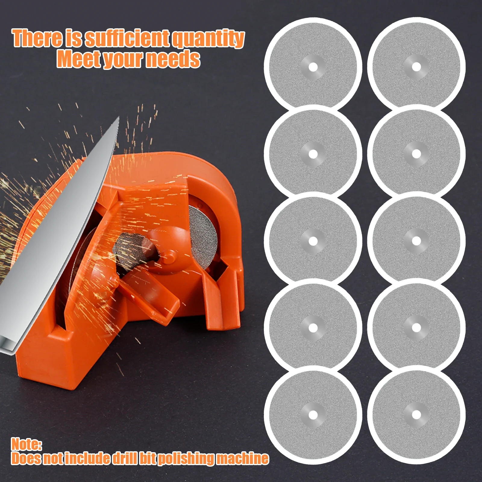 10Pcs Drill Bit Sharpening Disc Flat Lap Grind Wheels Multipurpose Drill Bit Grinding Discs For High Speed Steel Twist