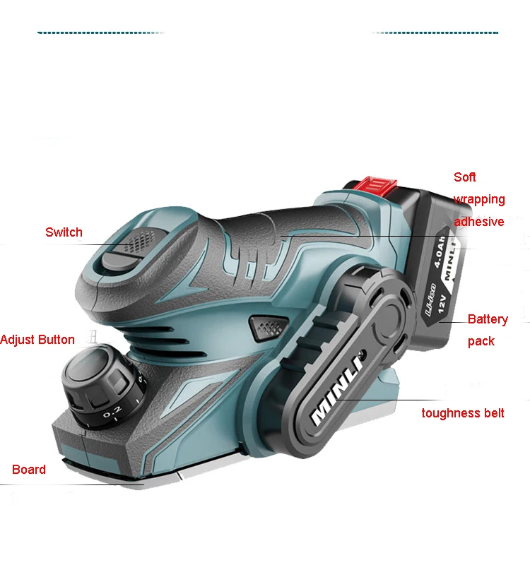 13000RPM Mini Electric Planer Brushless Cordless Handheld Planer Wood Cutting Milling Engraving Slot Tool(Without Battery) 4
