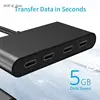 USB C Hub 4 Ports Type C Splitter Data Transfer Only 5Gbps Aluminum Alloy Lightweight for Laptop, Desktop, Phone, Tablet 2