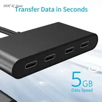 USB C Hub 4 Ports Type C Splitter Data Transfer Only 5Gbps Aluminum Alloy Lightweight for Laptop, Desktop, Phone, Tablet 2
