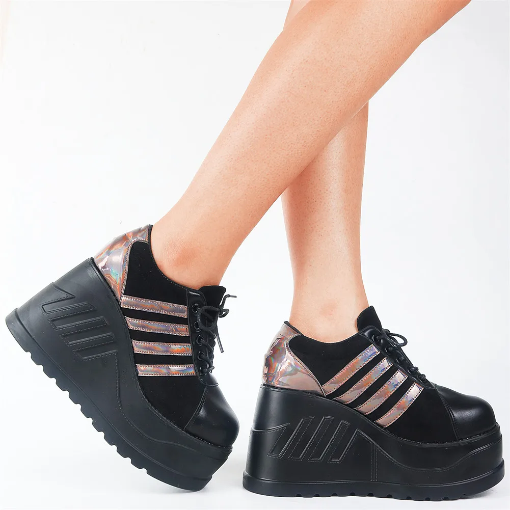 Women Shoes Big Size 35-43 Brand Design Female High Heels Goth Flats Cosplay Platform Sneakers Street Punk Wedge