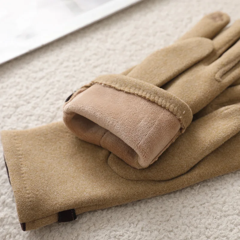 Winter Women Thicken Keep Warm Touch Screen Gloves Elegant Fashion Soft Velvet Internal Driving Cycling Outdoor Cold Protection