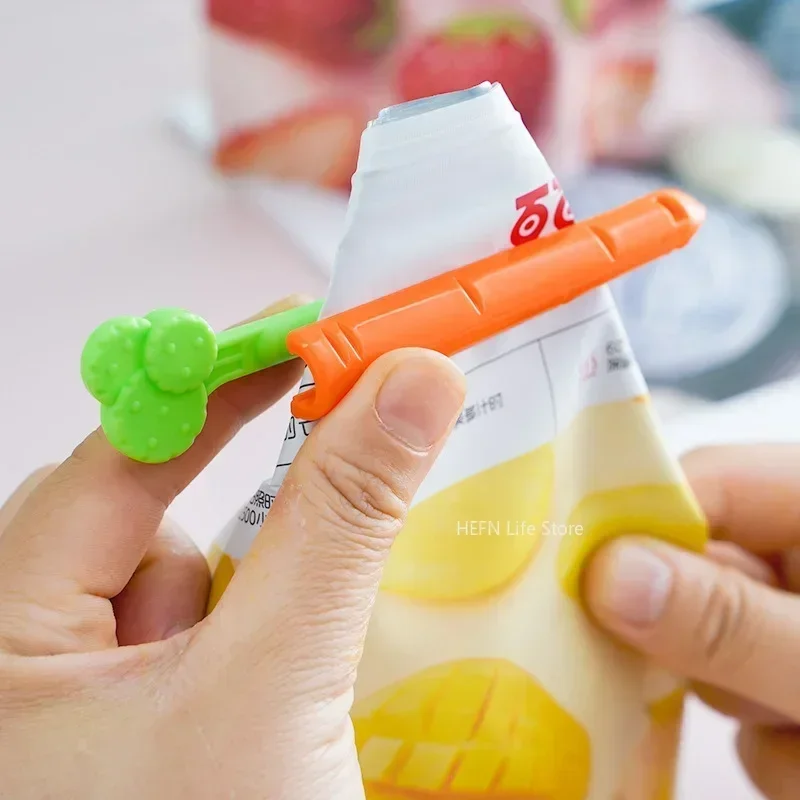Carrot Shape Portable Bag Clips, Food Snack Bag Sealing Clamp, Fresh Keeping Organizer, Kitchen Storage Tools, 5Pcs