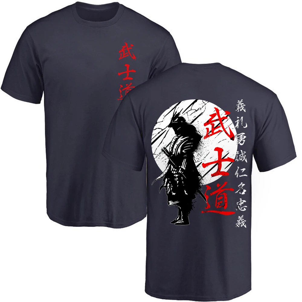 Japan Samurai Spirit T Shirts For Men Japanese Style Back