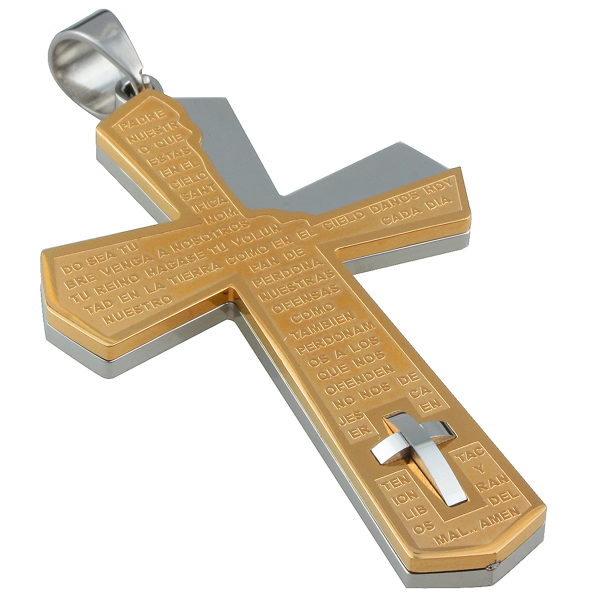 

Retro Cross Christian Church Prayer Stainless Steel Gold Color Bible Lucky Amulet For Jewelry Making Men Women