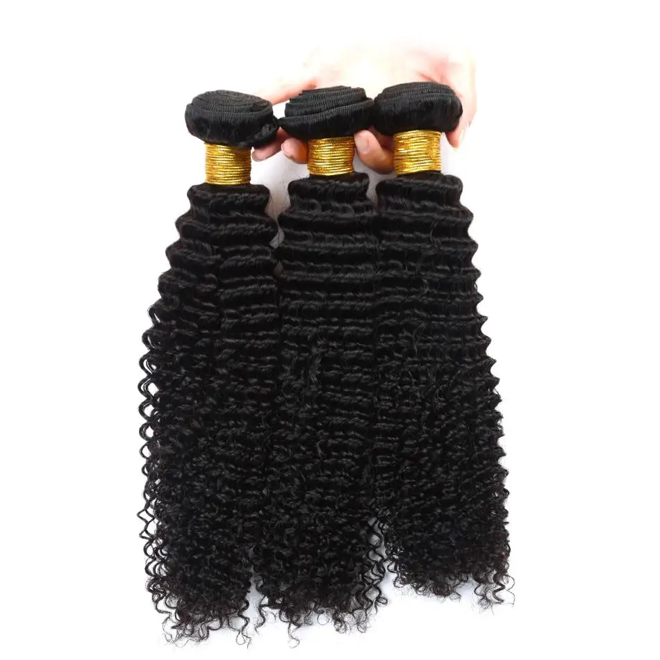 Brazilian 3 Bundles Afro Kinky Curly Hair Extension 100% Human Hair Unprocessed Curly Weave Bundles Virgin Human