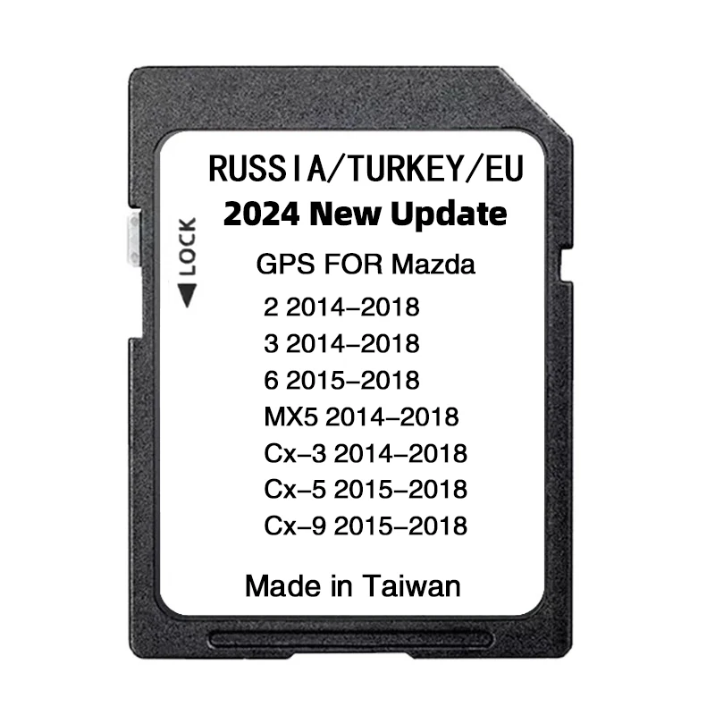 2024 버전 EU 러시아 터키 내비게이션 SD 카드 (마쓰다 2 3 6 CX3 CX5 CX9 MX5 차량용) 위성 네비게이션 16GB GPS 업데이트 지도 데이터