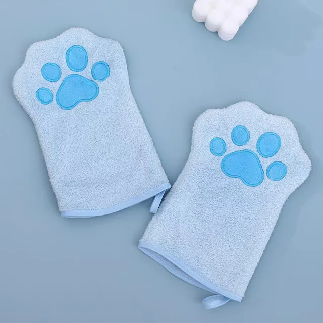 Pet Grooming Glove Quick Drying Dogs Paw Towel Microfiber Double Sided Dogs Grooming Mitt for Medium Small Dogs 6