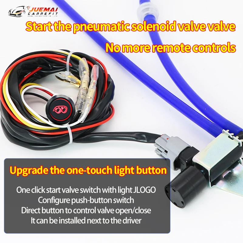 Vacuum Solenoid Valve Remote Control Switch with Light Button for Car Exhaust Pipe System Universal Modification exhaust control valve,exhaust pipe valve