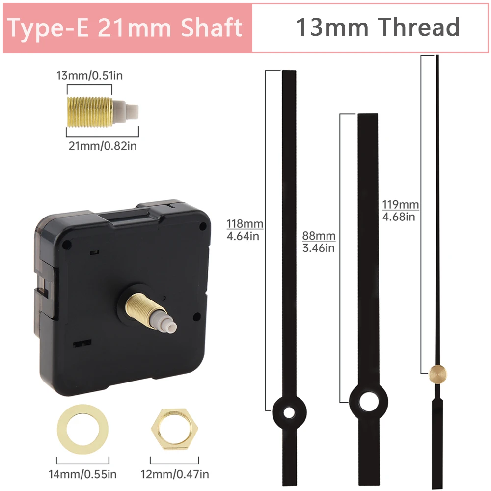 Quarz Silent Battery Powered High Torque Long Shaft Uhrwerk Ersatz für Uhr Reparatur/DIY, Wanduhr Reparatur Werkzeuge – Detail 5