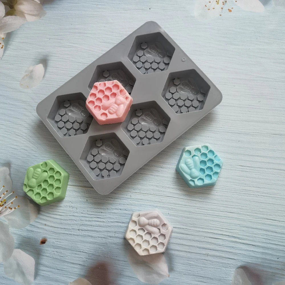 Honey Bee Silicone Soap Mold Diy Handmade Hexagon Silicon Soap Mold Bee Silicone Aliexpress