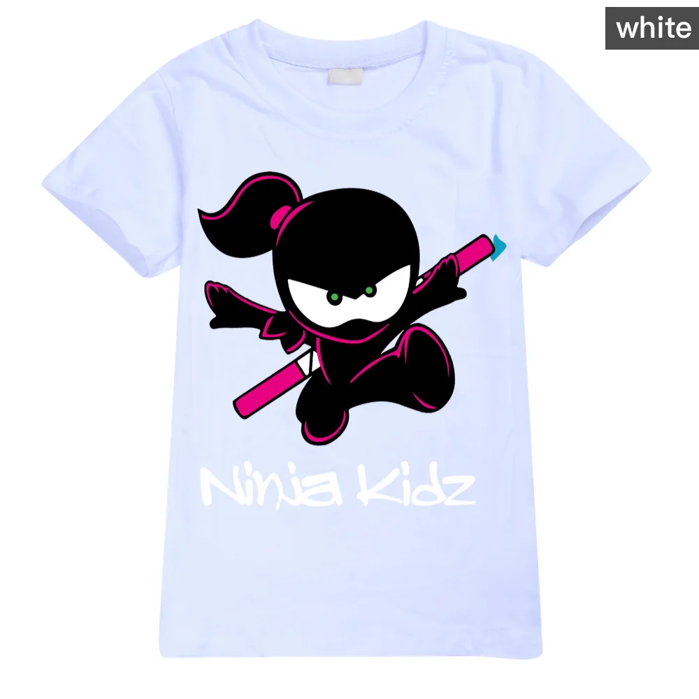 Ninja Kidz Baby Kids Summer Cotton Short-Sleeved T-shirts Children Sweatshirt Cartoon Teenager Tops Boys Girls Tees Clothing 2