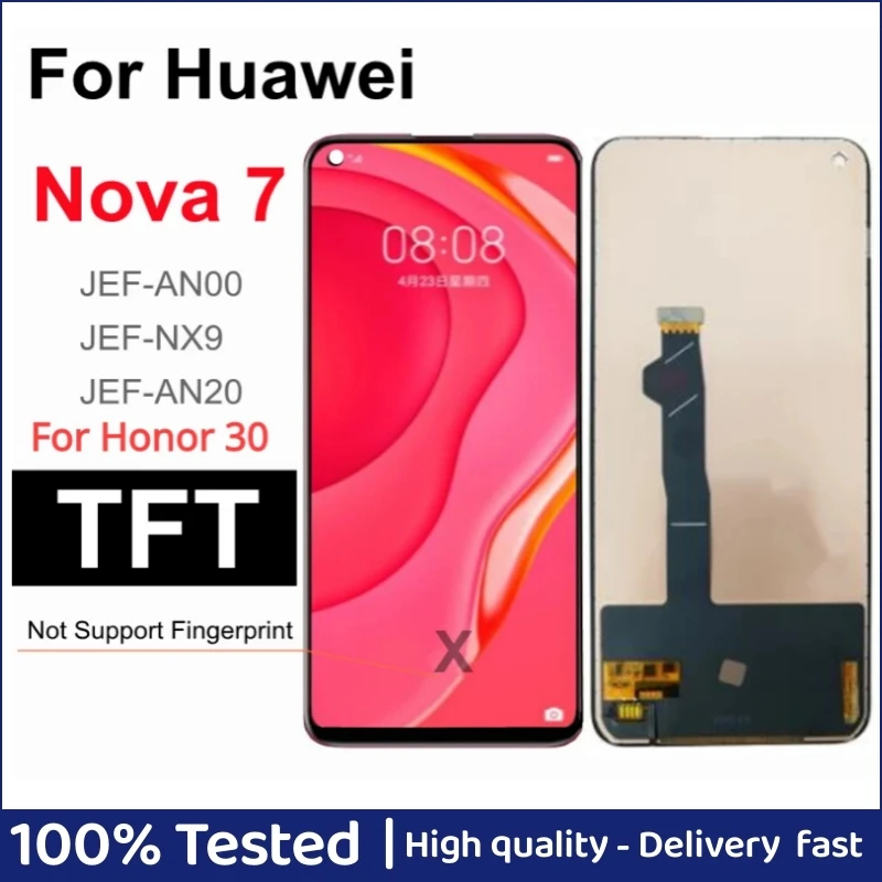 

6.53"Nova 7 LCD For Huawei Nova 7 5G JEF-AN00 LCD Touch Screen Digitizer Assembly For Huawei Honor 30 BMH-AN10 LCD Screen