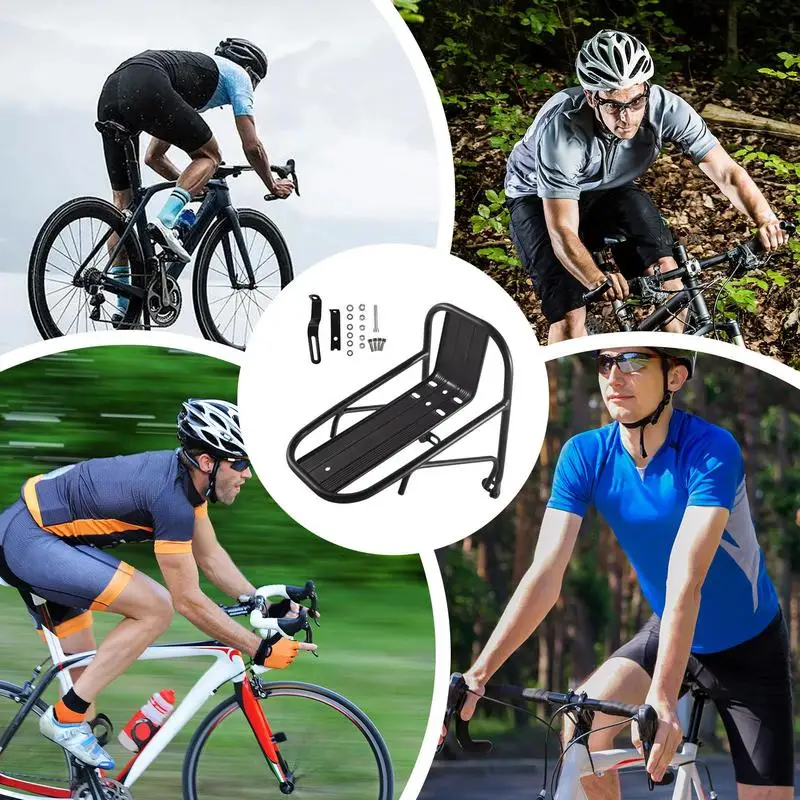 Portapacchi anteriore per bici in lega di alluminio Peso 550 g con anello di serraggio aggiornato Portapacchi per bicicletta con carico di 15 kg Può trasportare borsa/cestino/tenda,Nero,A