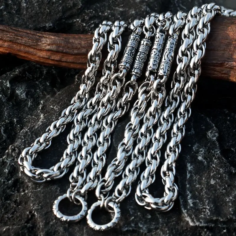 six-character-mantra-buddha-brand-necklace-titanium-steel-hanging-chain-outdoor-retro-portatil-self-defense-tool