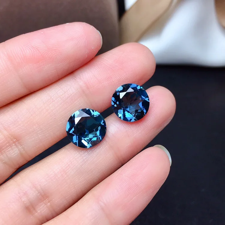 3mm To 10mm Round London Blue Topaz Loose Gemstone 100% Natural Topaz Gemstone for Jewelry Shop 5