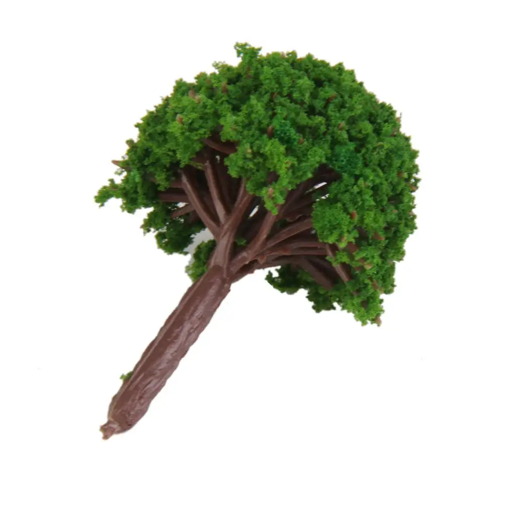 MagiDeal 50Pcs Plastic 3cm Scenery Landscape Train Model Trees Light Green for Street House Park Garden Layout Classroom Decor