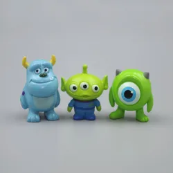 Toy Story Cute Mike Wazowski Mr Q Sulley PVC Action Figure Doll Kawaii Decor Alien Boys Hobby Toys Car Ornaments Cake Decoration