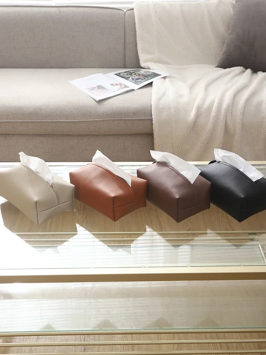 

Роскошная коробка для салфеток, кофейный столик для спальни, минималистичный современный кожаный ящик, коробка для хранения