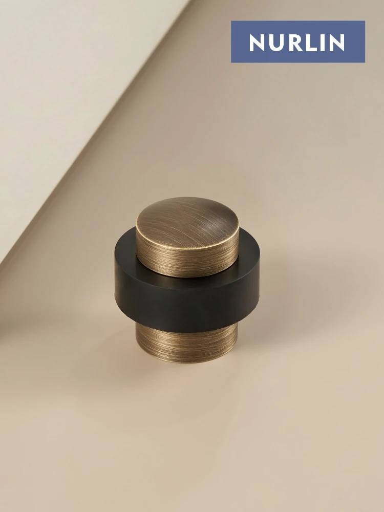 Nurlin Brass Door Stop Antique Bronze Gold Black Optional Freestanding Heavy Duty Floor Mount Bumper Door Holder Catch