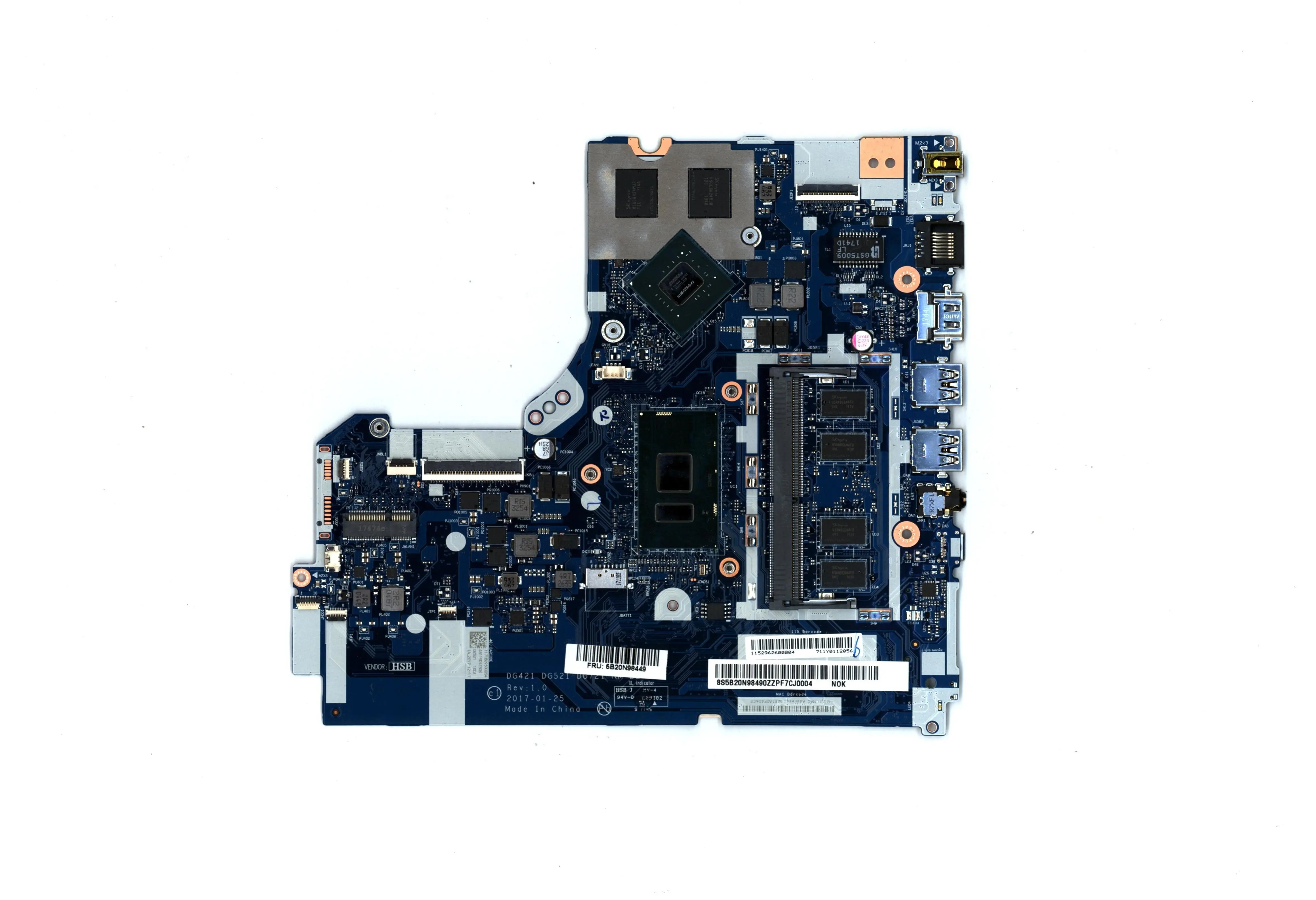 

CPU intelI77500U 320-15IKB ISK 330-15IKB 520-15IKB Laptop IdeaPad motherboard Model replacement SN NM-B242 FRU PN 5B20N98449