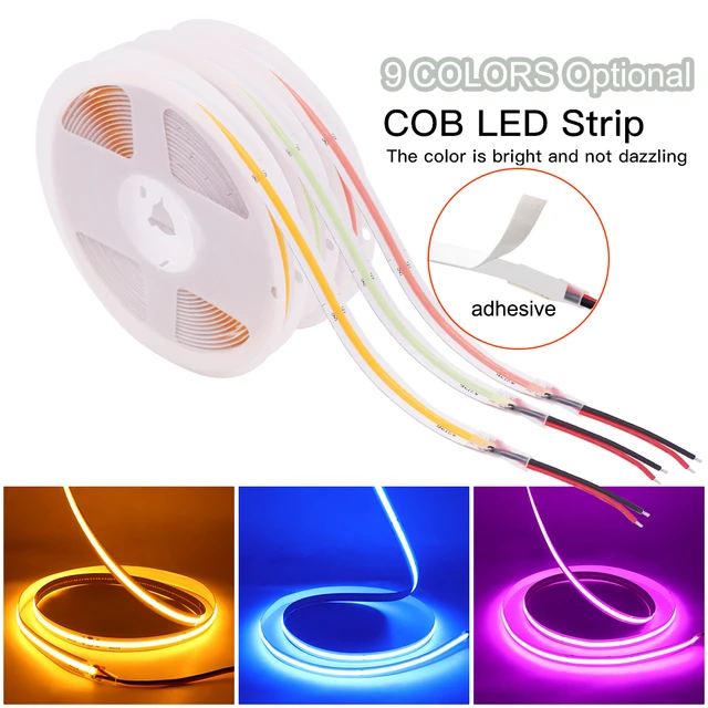 DC 12V 24V COB LED Strip Light 5mm/8mm 320LED/M RA90 Super Bright