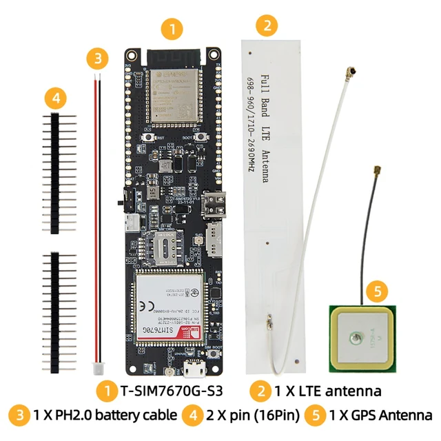 A51I T-SIM7670G-S3 LTE 4G ESP32-S3 Development Board Cellular Module IOT Devices Low-Power Long-Range Communication with GPS 2