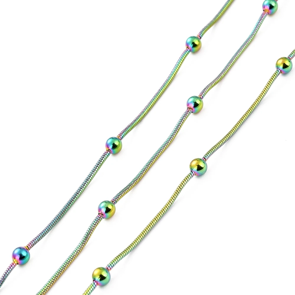 

10m/Roll 304 Stainless Steel Snake Chains Soldered Satellite Chains 1.5mm for jewelry making DIY bracelet necklace accessories