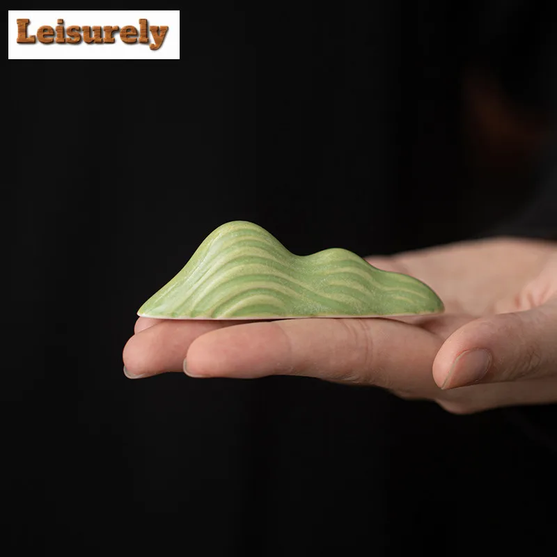 Mountain Shape Lake Stone Pen Holder Teapot Cover Holder Aesthetic Cover Frame Lid Bracket Zisha Pot Lid Shelf for Tea Ornaments