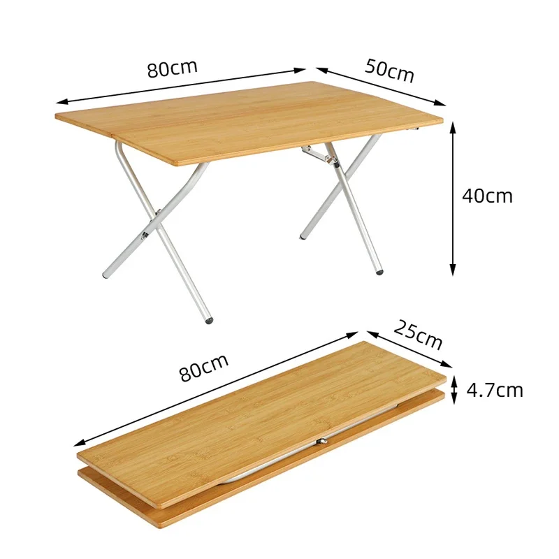 Outdoor Camping Bamboo Table Quick Portable Picnic Folding Table Camping Aluminum Alloy Egg Roll Table images - 6