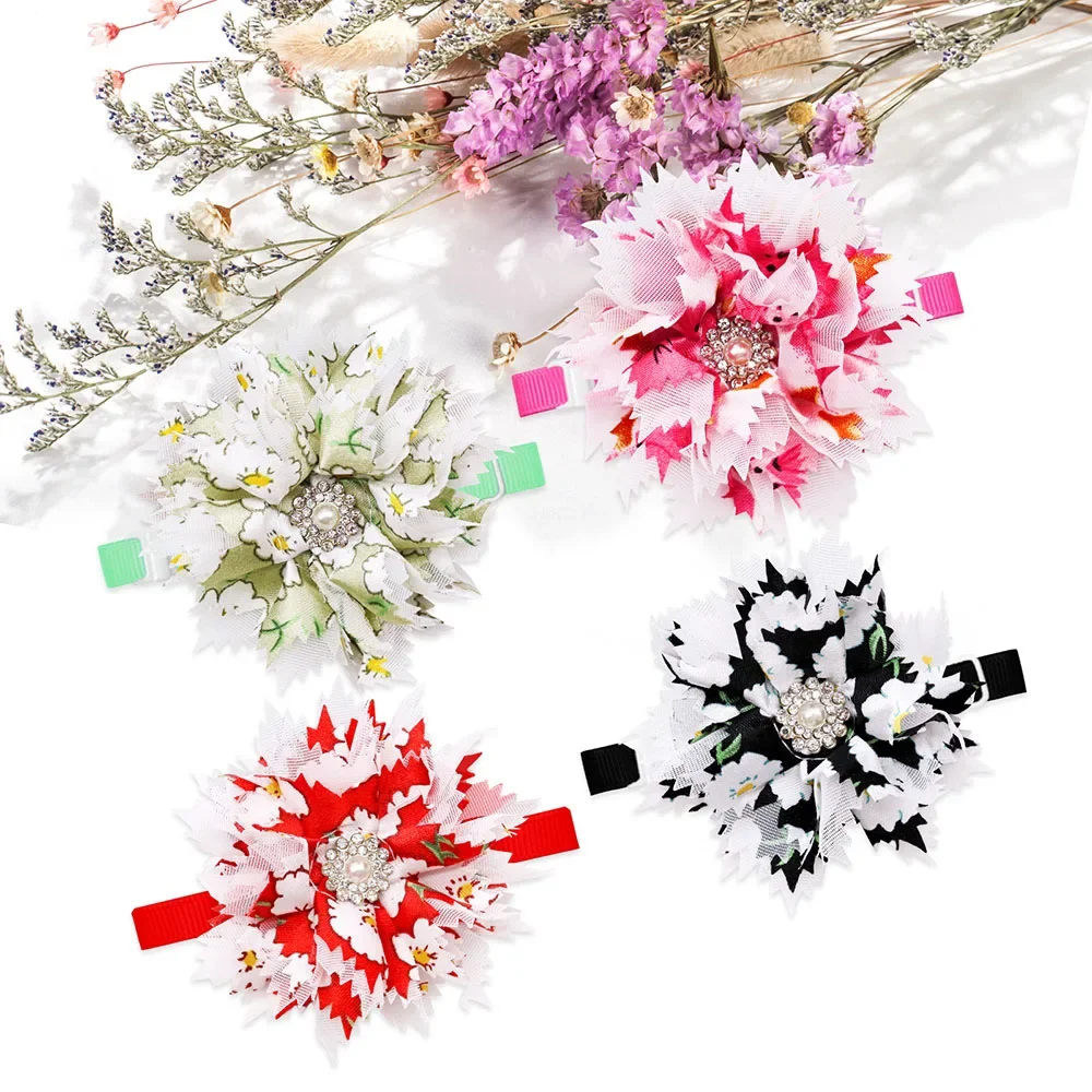 50pcs Bulk Dog Bow Ties with Diamond New Pet Dog Accessories Dog Puppy Bowties Collar Pet Grooming Accessories For Small Dogs 3
